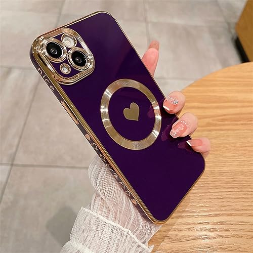 Coque de téléphone de luxe avec placage magnétique cœur pour sublimer votre iPhone 13 Pro Max