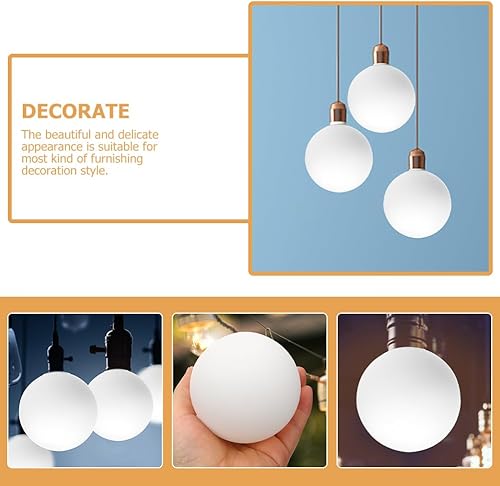 Miniatura 9 de Pantalla redonda de acrílico, pantalla de plástico, pantalla de lámpara de lámpara de bola para lámparas colgantes de pared, color blanco, 3.150 in