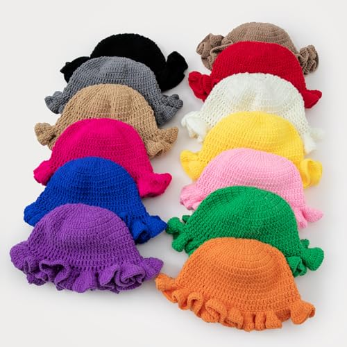 Royid Crochet Bucket Hat for Womens Knitted Hat Trendy Fisherman Hat Foldable Handmade Bucket Cap for Travel Daily Wear by Royid - Used condition - Image 6