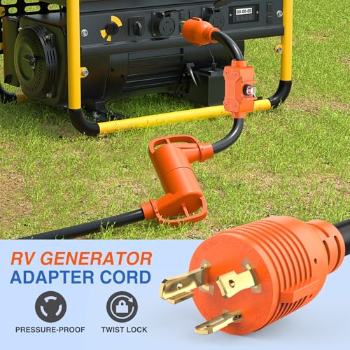 Nilight RV Generator Adapter Cord with Circuit Breaker Overload Protector 30 Amp to 30Amp 3-Prong Twist Lock Male Plug 10 Gauge Wire ETL Listed L5-30P TT-30R 30M/30F for RV Camper Caravan Van Trailer by Nilight - Used condition - Image 6
