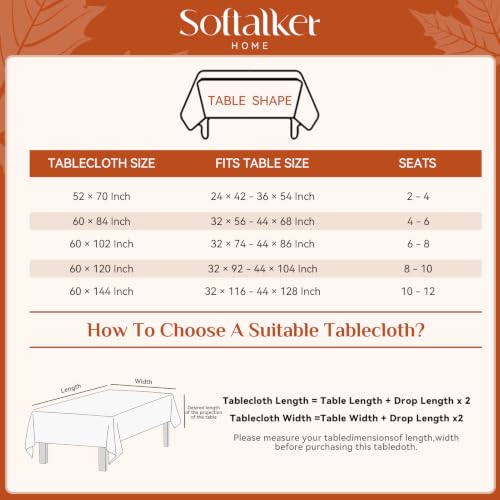 Softalker Fall Jacquard Rectangle Tablecloth, 60 x 144 Inch Rust by Softalker - Used condition - Image 7