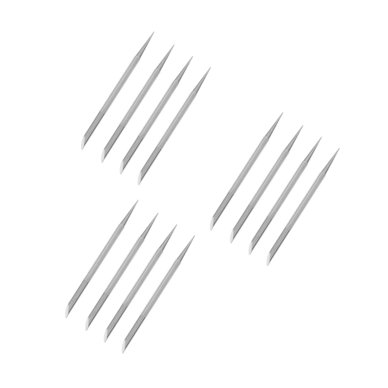 12pcs Cuticle Pusher Nail Cleaning Tool for Manicure Pedicure and Nail Art Preparation