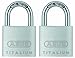 ABUS 64TI/30 Titalium Aluminum Alloy Keyed Alike Padlock - Nano Protect Steel Shackle - 2 Pack