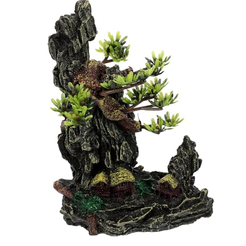ARTSEWPLY 樹脂製爬虫類用人工枝 木質感のテラリウム装飾 軽量安定ベース付き 爬虫類テラリウム植物 水槽インテリア用