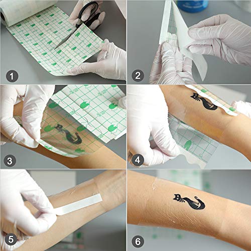 Solong Tattoo Aftercare Bandage Roll 6"X 11Yard Waterproof Bandages,Transparent Film For Tattoo Initial Healing 15Cm*10M Adhesive Wrape Ta618 #TOP4