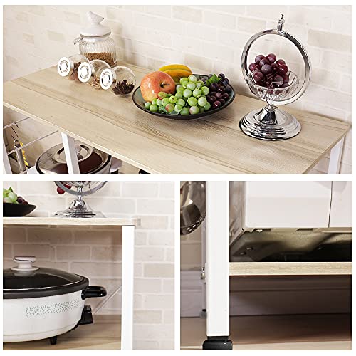 Miniatura 6 de Dlandhome Soporte Para Carrito De Microondas, Almacenamiento Cocina De 3 Niveles 3 Niveles Para Estante De Panadería Y Especias, Estante Organizador De Estación, Básico Y De Arce