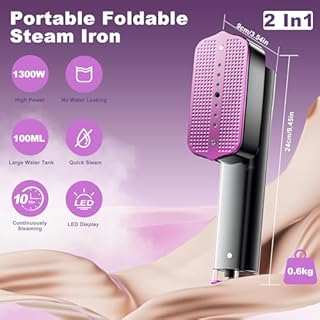 TOPPLEE Ferro da Stiro Verticale, 2 in 1 Stiratore Verticale da Portatile da 1300W, Vaporizzatore per Indumenti Solo 0,6 KG, 10 Minuti di Vapore Continuo, Ferro da Stiro a Vapore per Viaggi e Casa