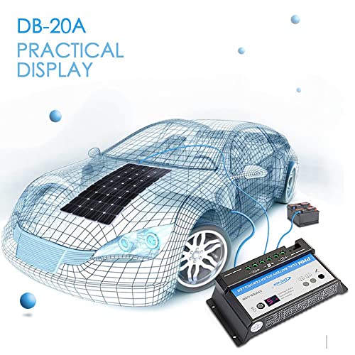 Temank Dual Battery Solar Charge Controller 20A 12V 24V Duo-Battery Solar Controller For Rvs Caravans And Boats #TOP2