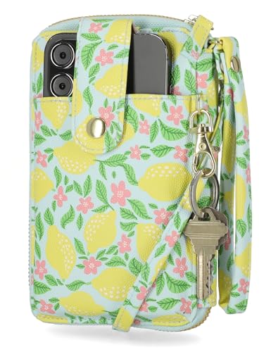 Image of Mundi Jacqui RFID Crossbody Wallet for Women, Vegan Leather Small Travel Handbag with Phone Holder, Compact Organizer with Card Slots and Adjustable Strap, Vacation Purse in