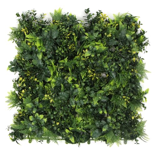 ULAND Artificial Plants Wall, 12 PCS of 50 x 50cm, Grass Wall Panels, Greenery Hedges, Living Backdrop Fence Screening, Home Garden Outdoor Wall Decoration (12, A213)