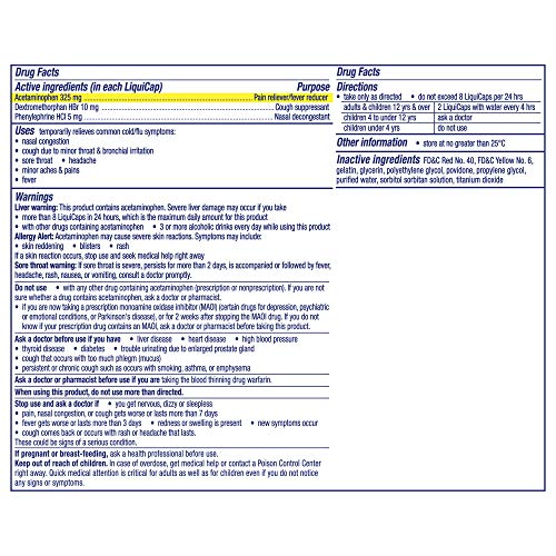 Vicks Dayquil Liquicaps, Cough, Cold & Flu Relief, Sore Throat, Fever, & Congestion Relief, Non- Drowsy, 48 Liquicaps #TOP1