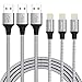 Price comparison product image IWAVION iPhone Charger Cable, 3pack 3ft/1m Lightning Cable Nylon Braided MFi Certified iPhone Cable USB Sync Cord Fast iPhone Charging Cable for iPhone XS Max X XR 8 7 6s 6 Plus, iPad Mini-Silver/B