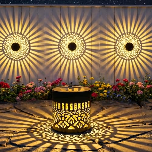 Décoration murale solaire en métal pour illuminer vos soirées sur la terrasse et au camping
