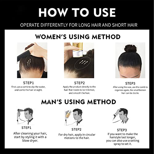 Fly Away Hair Tamer Stick | Stick de cabelo hidratante para perucas,Stick de fixação rápida para cab