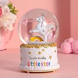 jormey Unicorn Snow Globe for Kids,with Snow Colorful Led Lights Luxury Musical,Perfect Birthday Chr