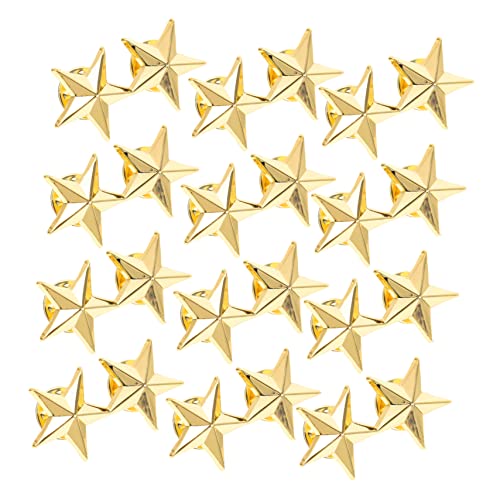 Homoyoyo 12 Piezas insignia de pentagrama sombrero con insignia de estrella pegatinas gorras alfileres insignias de estrellas de metal insignias de forma de estrella Aleación de zinc Golden