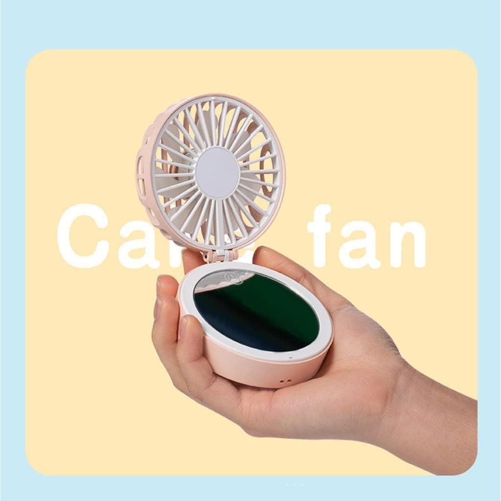 Makeup Mini Folding Fan Hanging Neck Portable Desktop Quiet Charging Pocket image 4