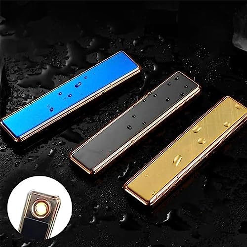 Encendedor USB recargable a prueba de viento dorado miniatura 3