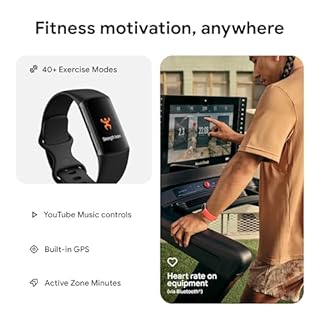 Fitbit Charge 6 Activity Tracker with 6 Months Premium Membership Included, 7 Days Battery Life and Google Wallet and Google Maps, Obsidian/Black Aluminum