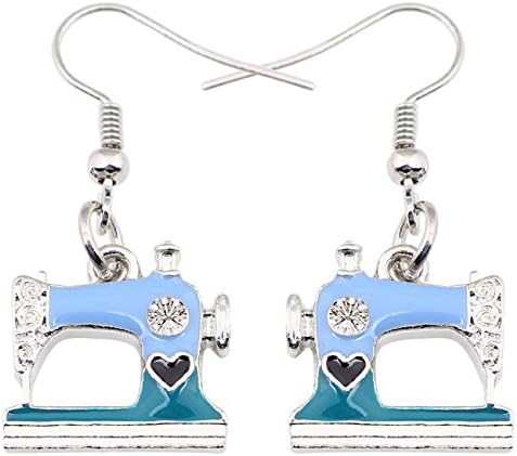 NEWEI Cute Sewing Machine Earrings Lightweight Sew Tools Jewelry for Women Girls Sewer Quilter Seamstress Gifts
