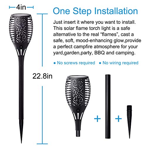 Lazybuddy Solar Torch Light With Flickering Flame, Solar Fire Lights Outdoor, Christmas Landscape Decoration Lighting Security Torches For Garden Pathway Lawn Yard, Auto On/Off Dusk To Dawn #TOP3