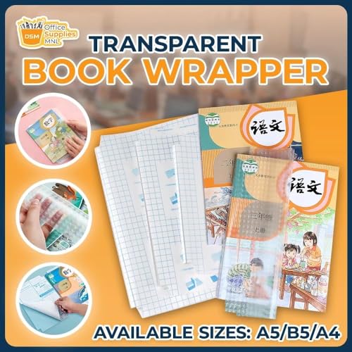 Image of L'eanourz Transparent Self-Adhesive Book Cover Sheets (30 Pcs, 3 Sizes) - Waterproof Paper Sticker Book Cover for School Books, Notebooks & Office Use - Protective Plastic Book Wrap Sheets