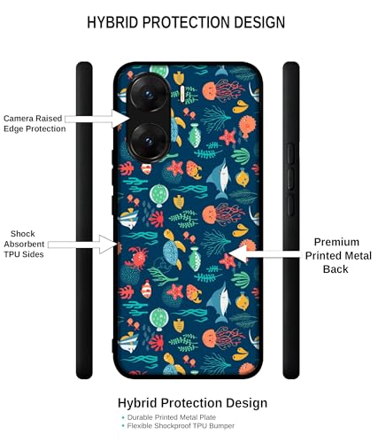 Image of Aquarium Texture Design Premium 2D Printed Metal Back Case Cover for Vivo V29E 5G
