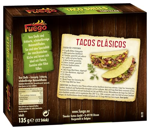 Fuego 12 Taco Shells, 135 g