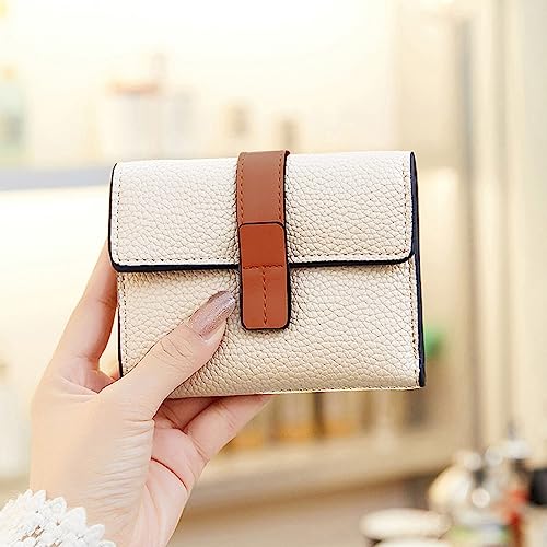 AOXONEL Small Womens Wallet Leather Wallets for Women Rfid Ladies Wallets Trifold Wallet Compact Thin with Card Slots and Zipper Coin Pocket (White) 5