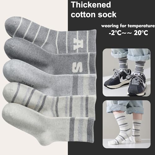boy socks Cotton grey series winter warm thicked 5 pairs ages 5 years, 6 years, 7 years,8 years,9 years old3