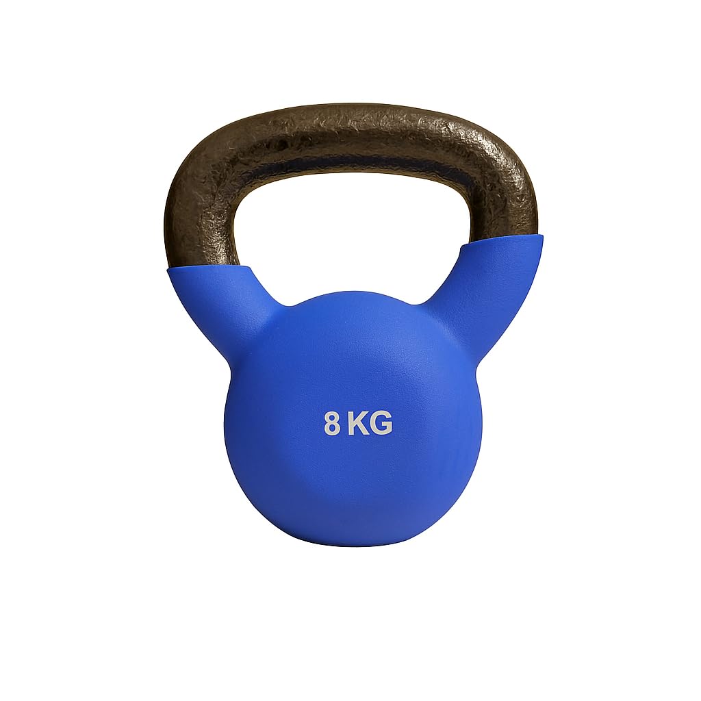 FLG Fitness - Kettlebell in neoprene da 6 a 24 kg, pesi colorati in ghisa per esercizi di forza, cardio e a casa