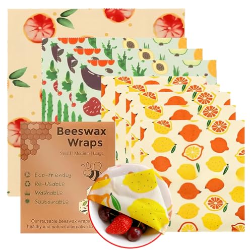 Wax Paper Sheets for Food-9 Pack Beeswax Wraps for Food Eco-Friendly Beeswax Wraps for Food, Bread and Sandwich Wrappers - Organic, Sustainable, Zero Waste Reusable Plastic-Free Alternative