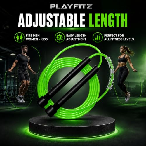 Image of Zero Gravity Adjustable Lightweight Skipping Jump Fitness Rope (Green)