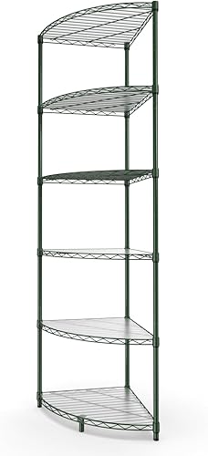 NSF - Estantería esquinera de metal de 6 niveles, 72 pulgadas de alto x 18 pulgadas de largo x 18 pulgadas de profundidad, capacidad de 420 libras,