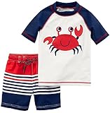 Carter's Boys' Toddler Rashguard Set, Navy Crab, 3T