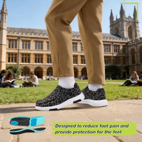 Image of OrthoComfoot Women's Orthopedic Slip-On Loafers Walking Shoes: Comfortable Plantar Fasciitis Loafers with Arch Support for Flat Feet, Casual Orthotic Shoes for Foot and Heel Pain Relief