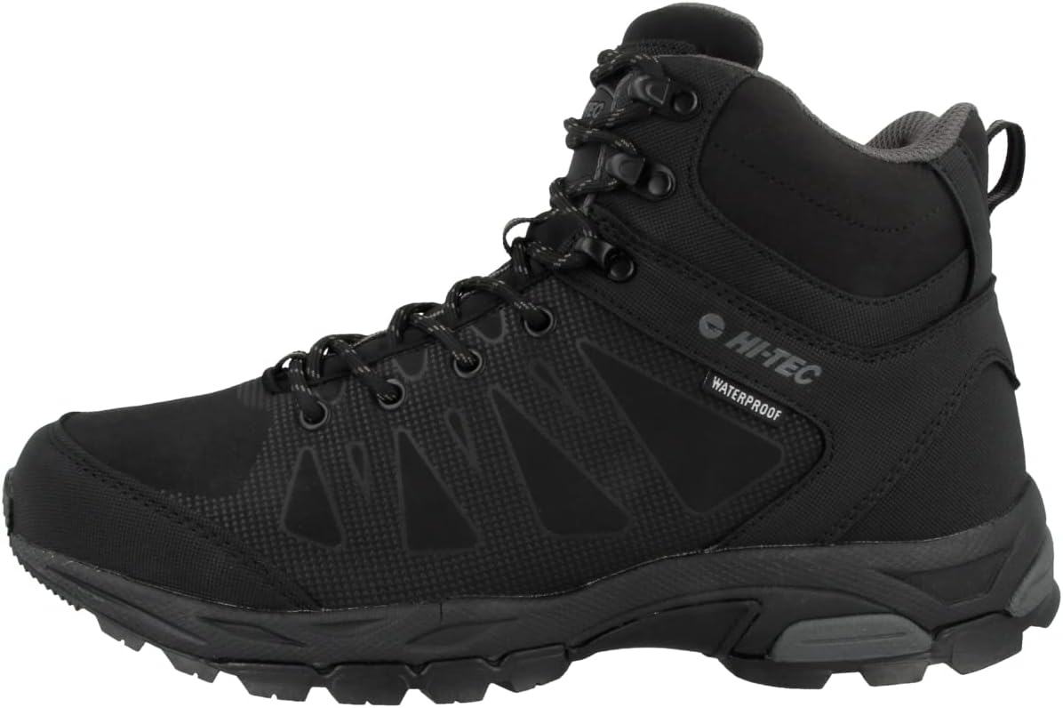 Hi Tec Mens Black Waterproof Walking Boots Hi-Tec Men's Raven Mid