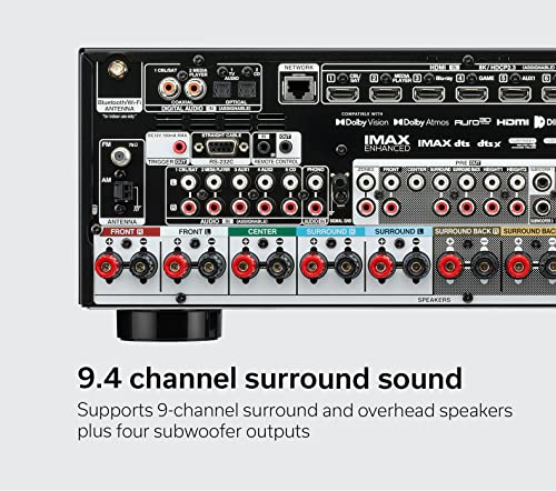 Image of Denon AVR-X3800H 9.4 Channel 8K Home Theater Receiver IMAX Enhanced with Dolby Atmos /DTS:X and HEOS Built-in (Renewed)