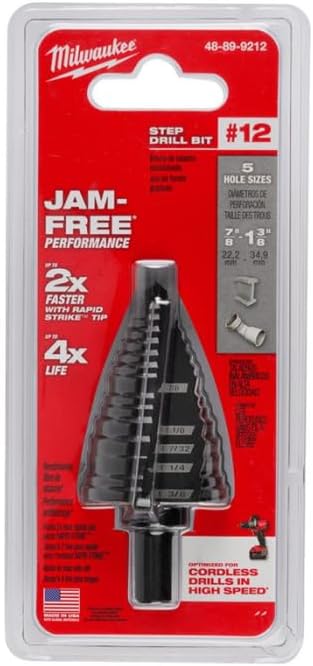 Milwaukee 48-89-9212 Step Bit #12 7/8" - 1-3/8"