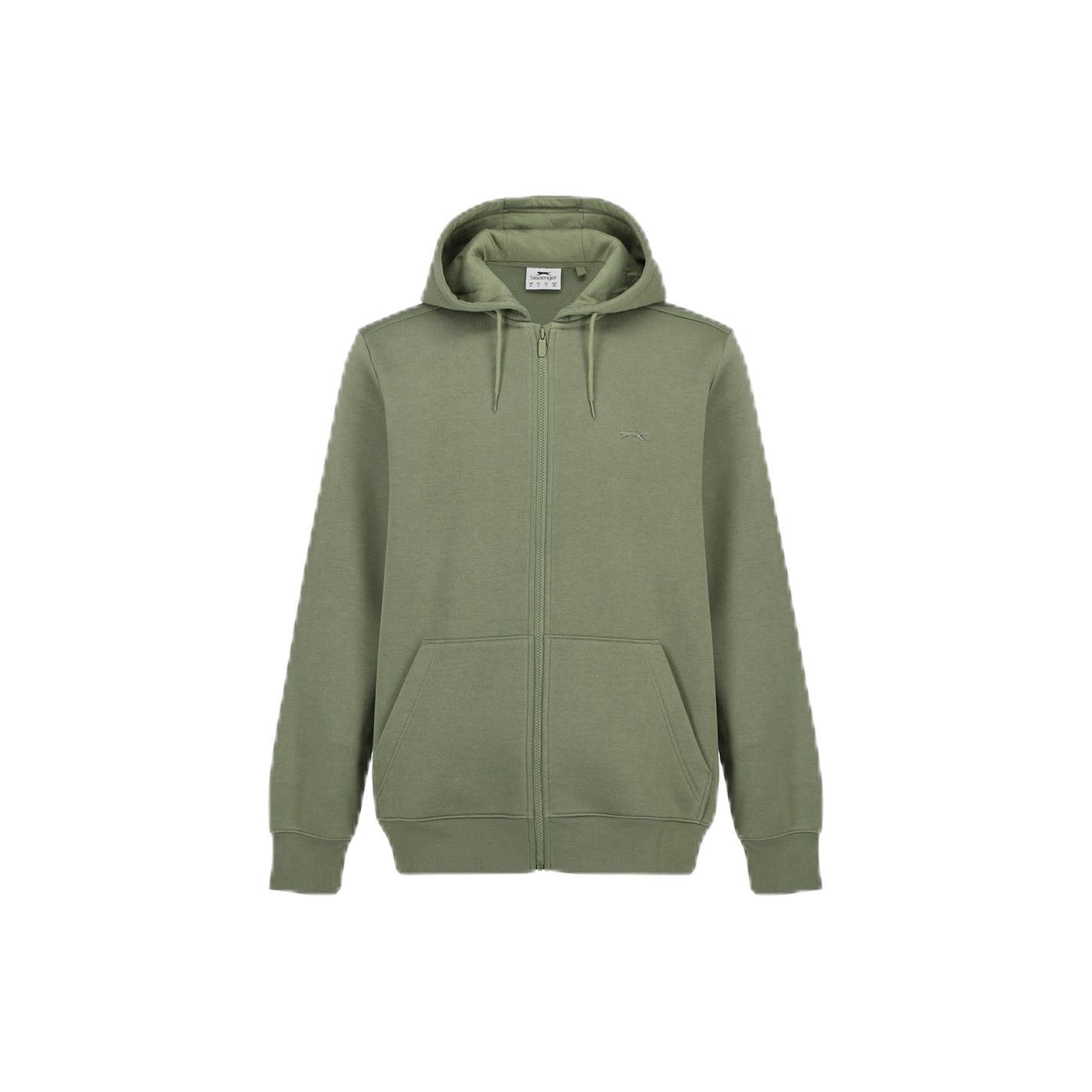 Slazenger Men's Khaki Full Zip Hoodie Long Sleeve Xxl