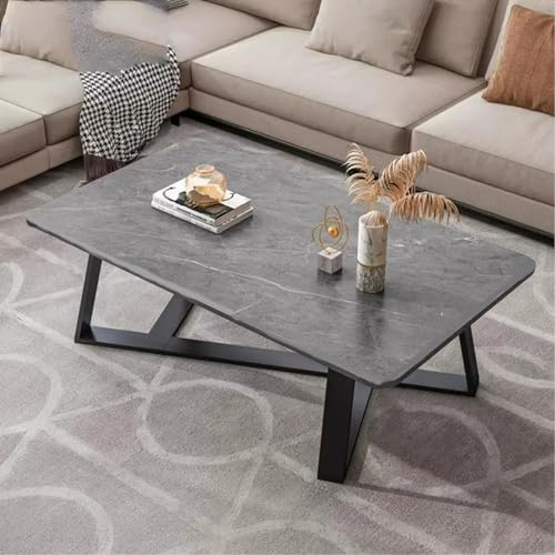 RUYICZB Mesa de centro rectangular de estilo moderno de medio siglo, mesa de...