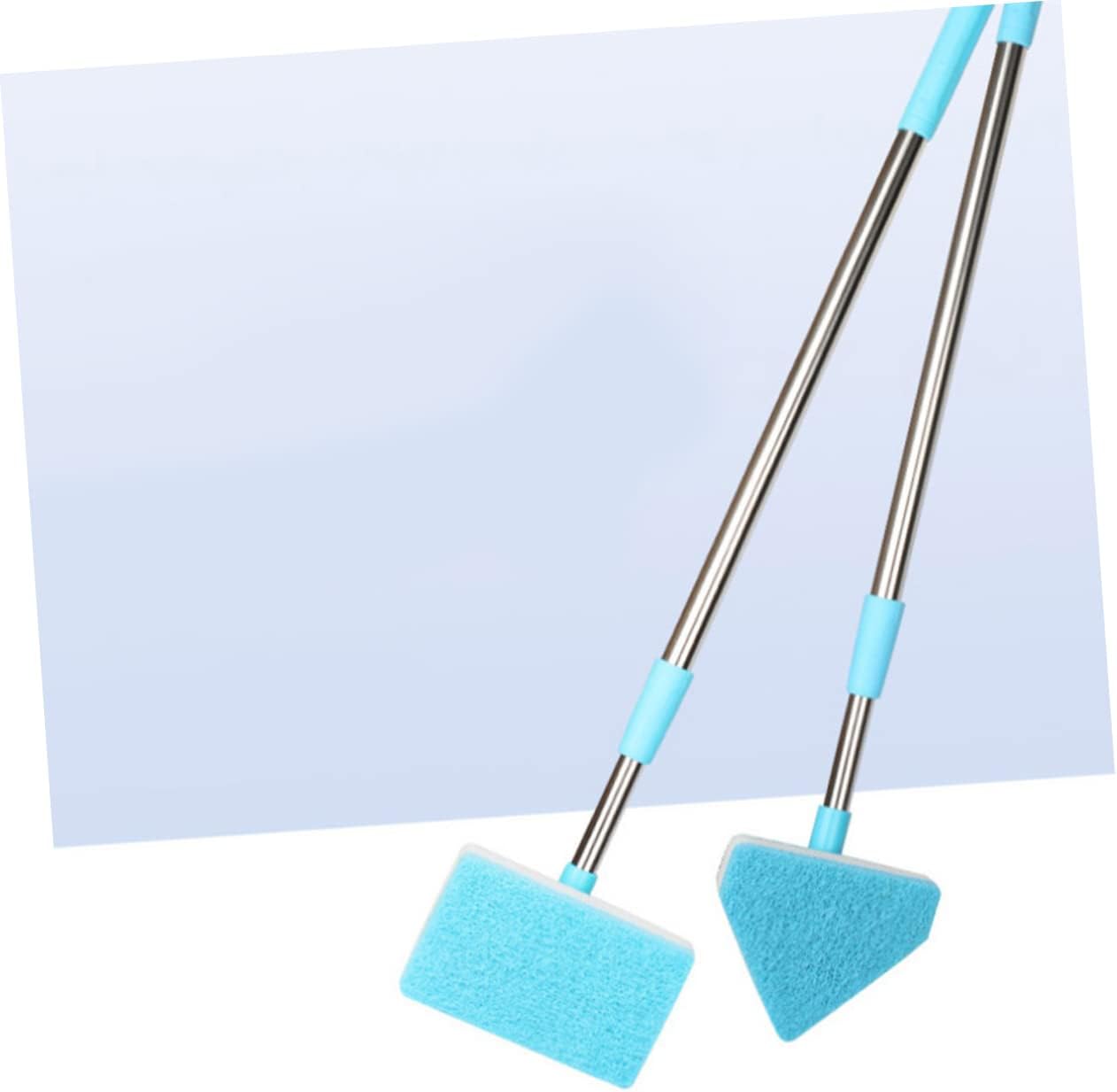 VANZACK 2 Pack Telescopic Sponge Brush Set Aquarium Cleaning Tool Long Handle Triangle Head Easy Access Fish Tank Cleaner