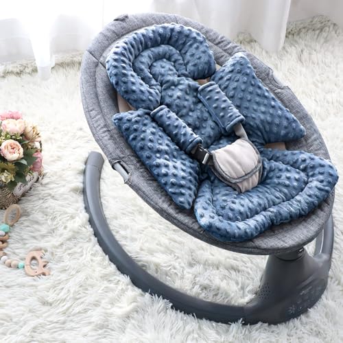Image of Infant Car Seat Insert Boy Girl, 3 in 1 Newborn Carseat Insert with Strap Pads, Car Seat Head Support for Baby Strollers, Swings, and Bouncers, Comfortable and Machine Washable, Blue