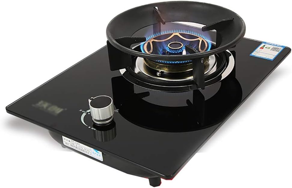 Desktop/Embedded Gas Stove,Black Tempered Glass Natural Gas/Liquefied Gas Cooktop 4.2Kw(C Liquefied gas) (F Liquefied gas)