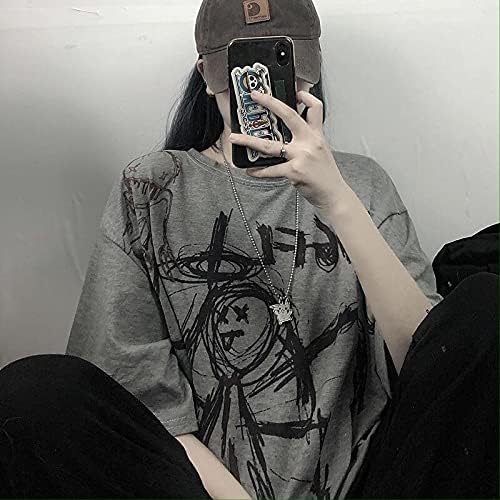 Gothic Women's T-Shirt - Haajuku High Street Summer Top (Gray, XL) - Image 4