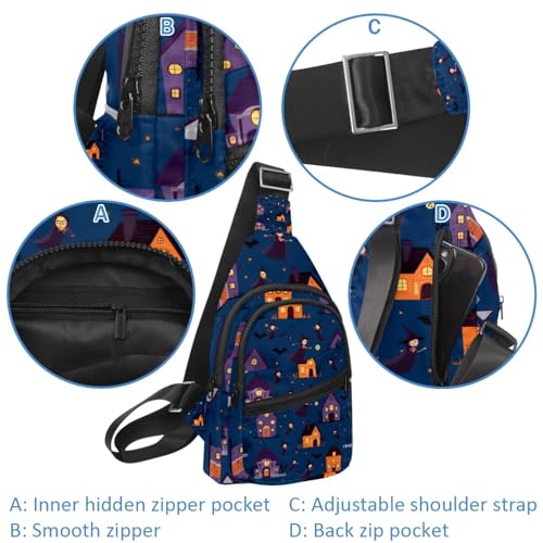 Sac à dos à bandoulière Halloween multicolore avec sangle réglable - 2