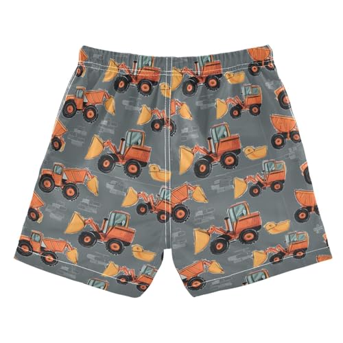 Orange Tractor with Bucket Boys Swim Trunks Summer Toddler Beach Board Shorts Kids Swimsuit Swimwear 4T2