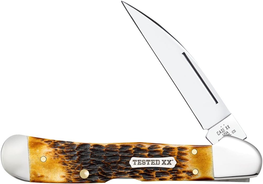 Case XX WR Pocket Knife Copperlock Burnt Amber Bone CS Item #51392 (61549WL SS) Length Close: 4 1/4 inches