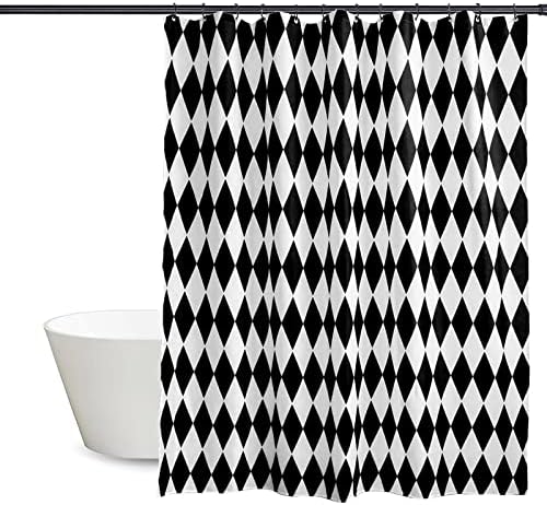 LAHAYOO Shower Curtain for Bathroom Black and White Shower Curtains Waterproof Fabric Artistic Abstract Pattern Shower Curtain Durable and Washable with Hooks (Checkered, 72"x72")