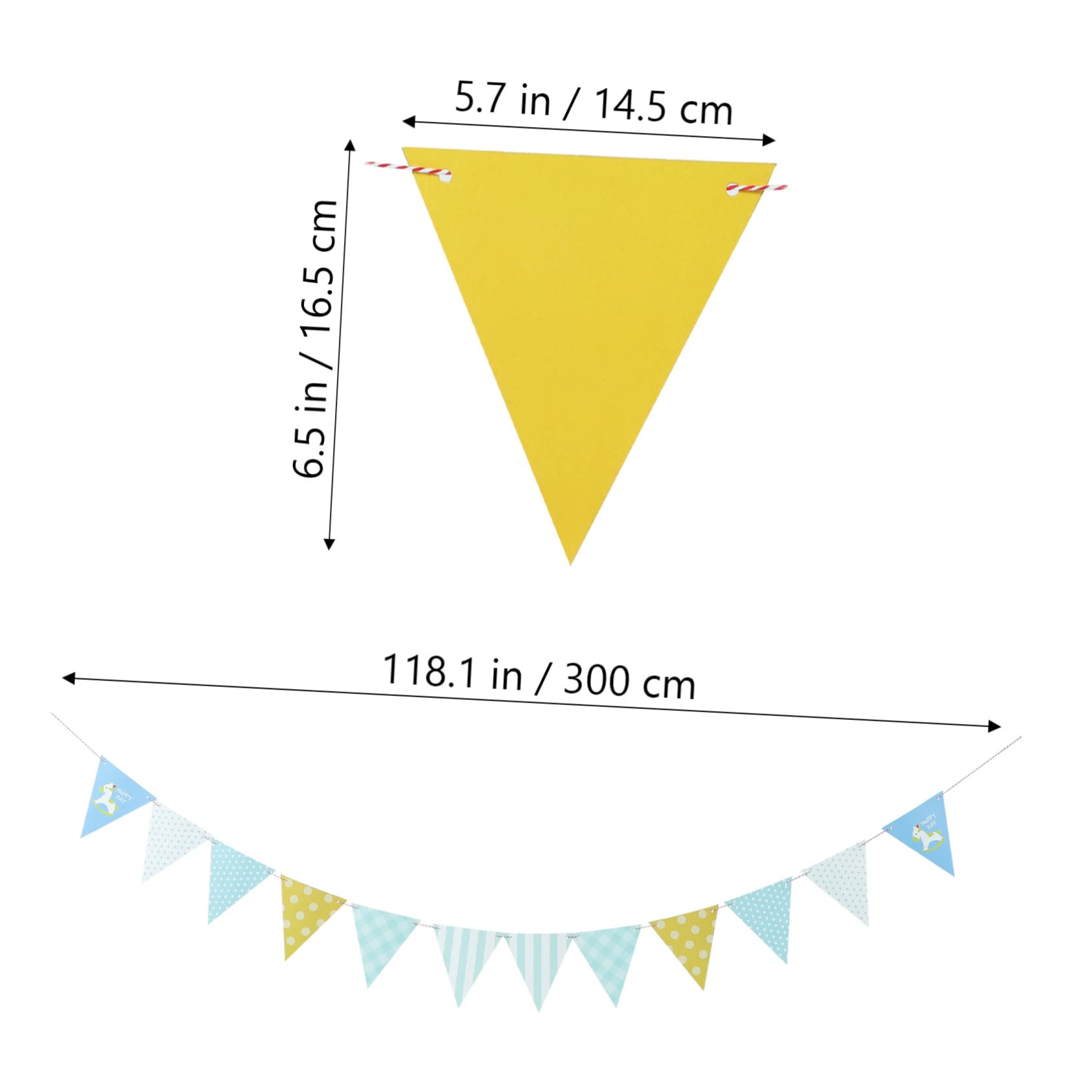 Happium Striscione 20 m di lunghezza / 65 piedi Bandiere in tinta unita Banner Gagliardetto Decorazione per feste Ghirlanda (Blu, Giallo